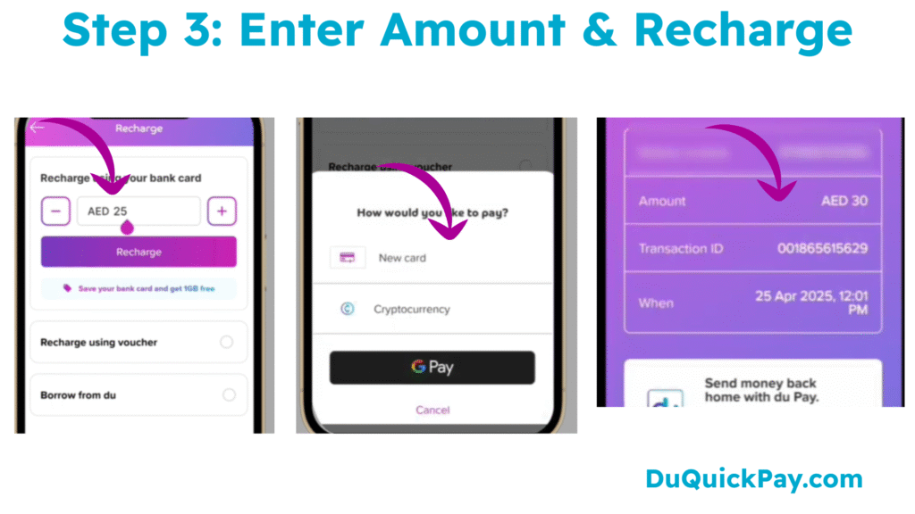 Enter Amount & Recharge